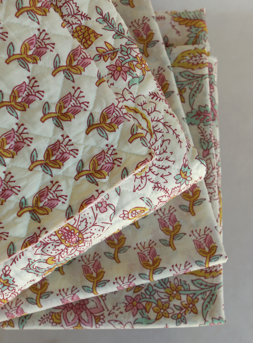 Naveen B - Tissu indien coton hand block traditionnel