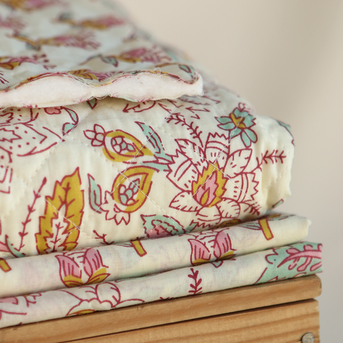 Naveen B - Tissu indien coton hand block traditionnel