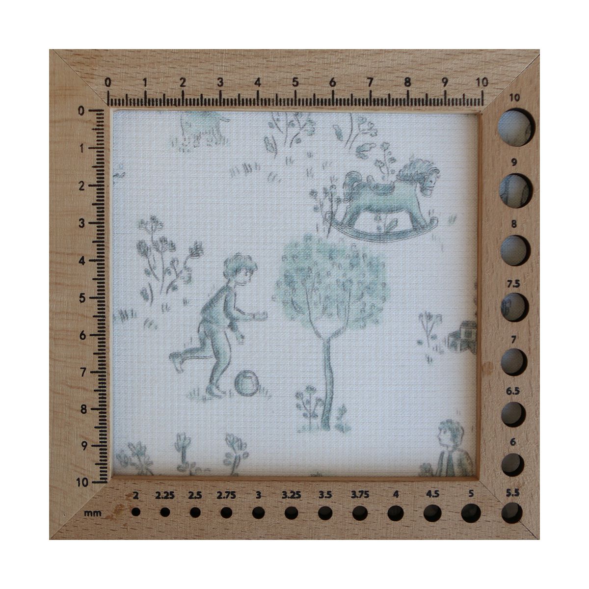 Maria - Tissu coton texturé version toile de jouy vert Maria - Tissu coton texturé version toile de jouy vert