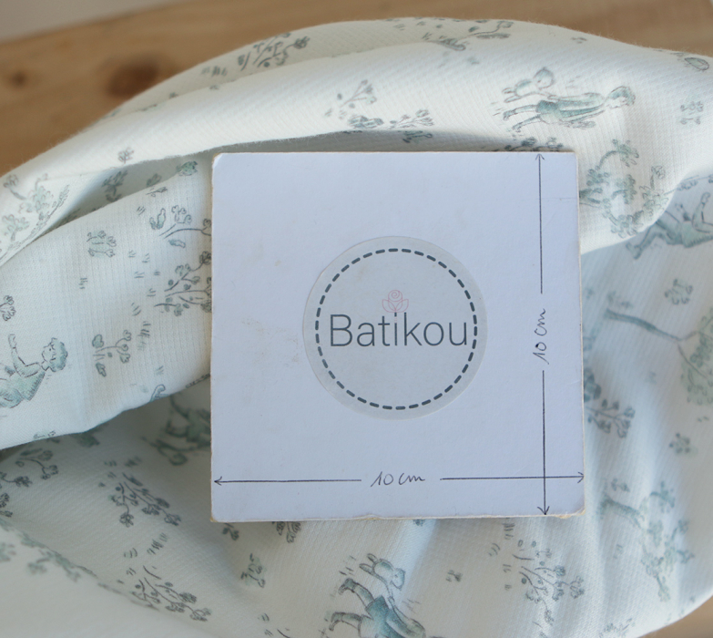 Maria - Tissu coton texturé version toile de jouy vert