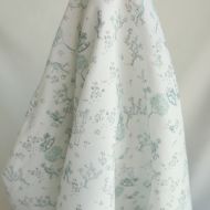 Maria - Tissu coton texturé version toile de jouy vert