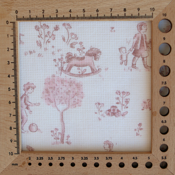 Maria - Tissu coton texturé version toile de jouy vieux rose