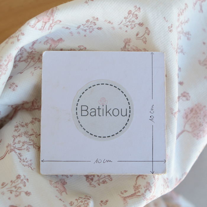 Maria - Tissu coton texturé version toile de jouy vieux rose