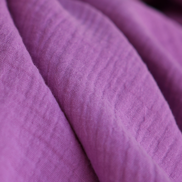 Double gaze de coton BIO unie bougainvillier