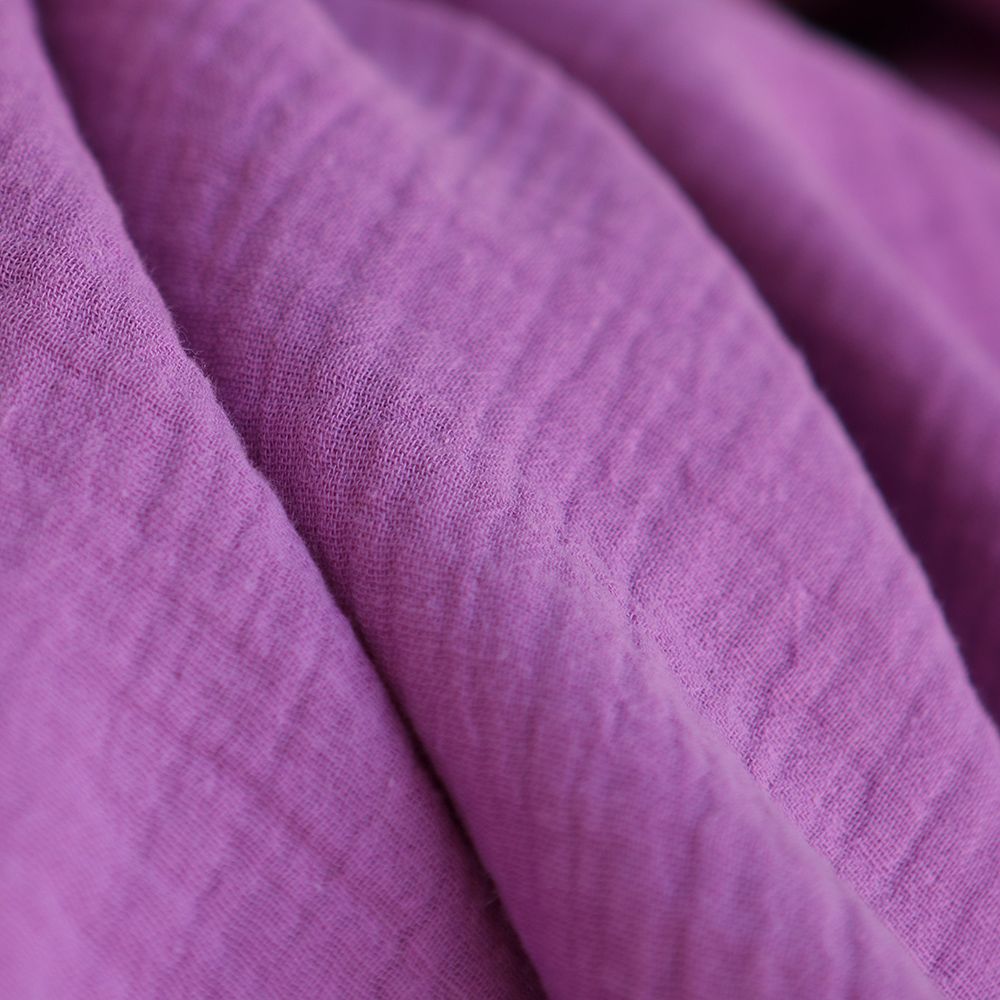 Double gaze de coton BIO unie bougainvillier