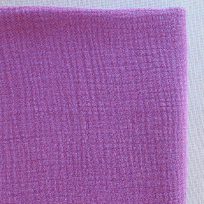 Double gaze de coton BIO unie bougainvillier