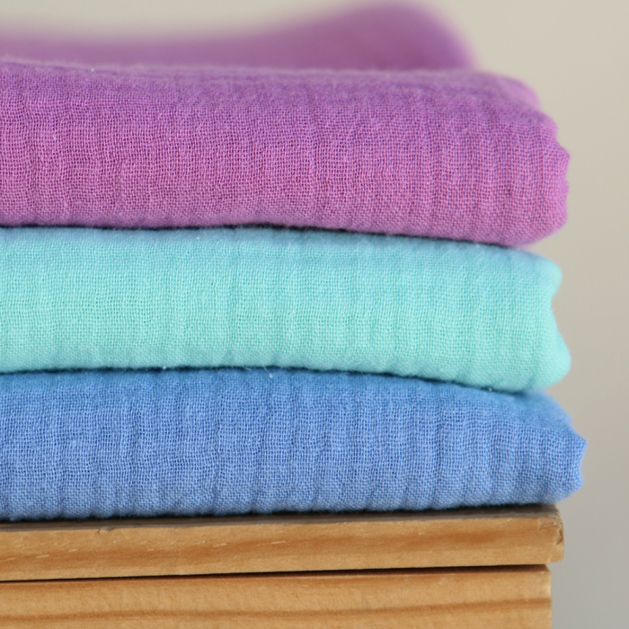 Double gaze de coton BIO unie bougainvillier