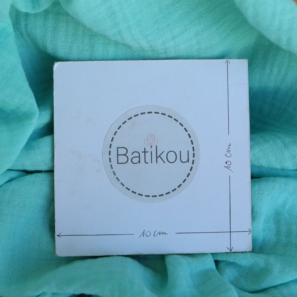 Double gaze de coton BIO unie menthe glaciale