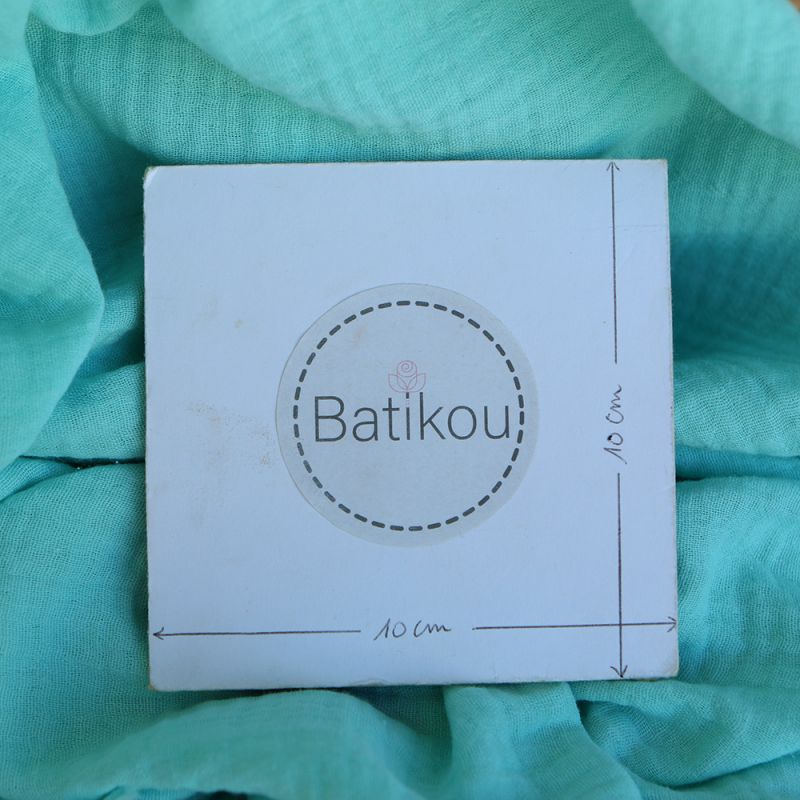 Double gaze de coton BIO unie menthe glaciale