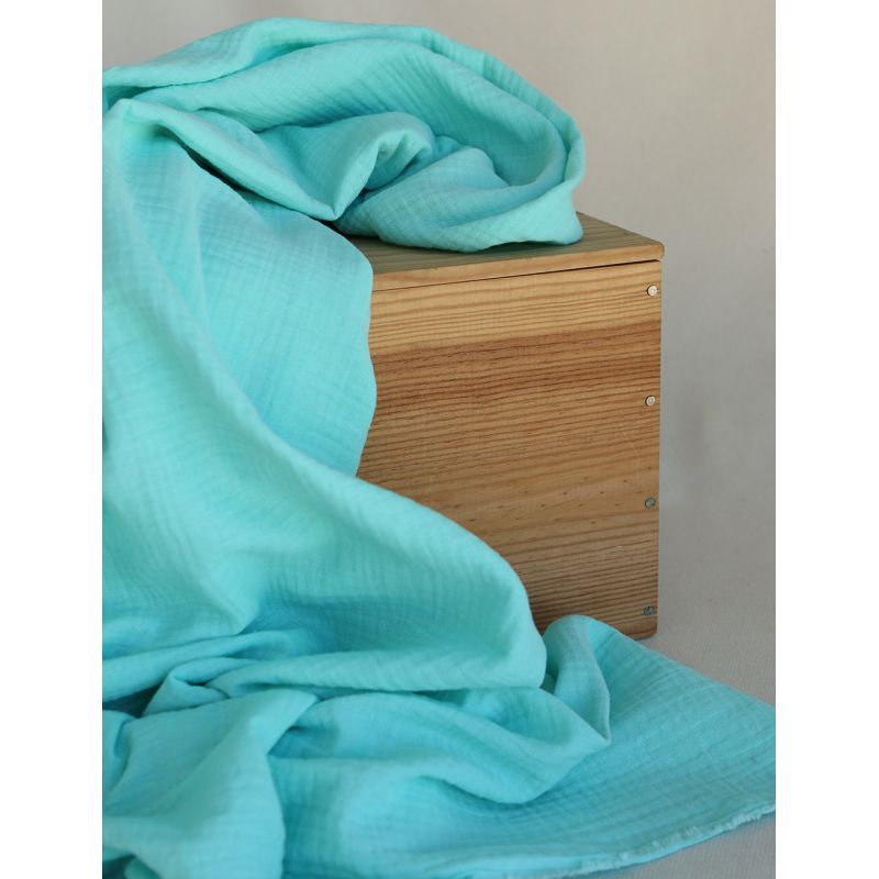 Double gaze de coton BIO unie menthe glaciale