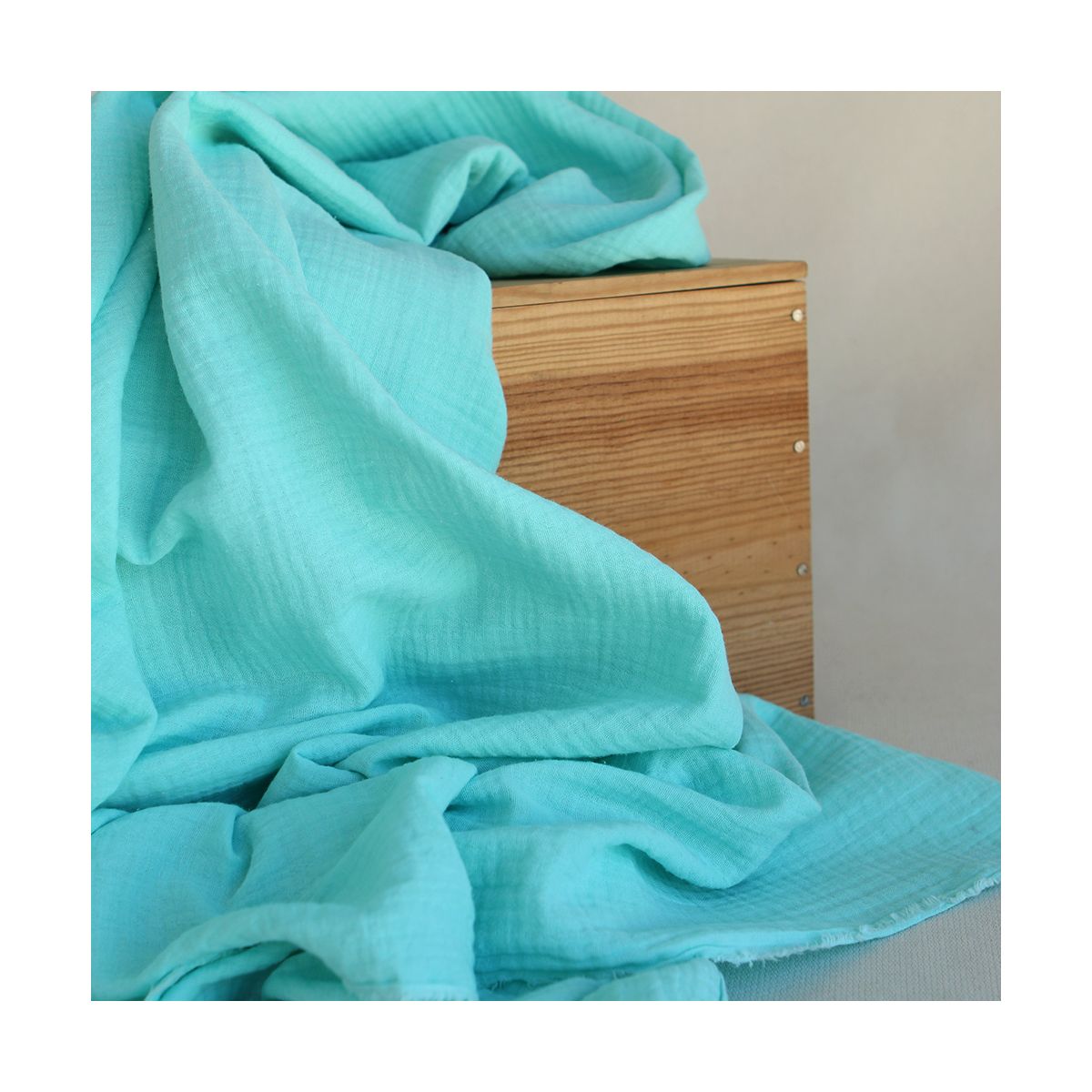 Double gaze de coton BIO unie menthe glaciale Double gaze de coton BIO unie menthe glaciale