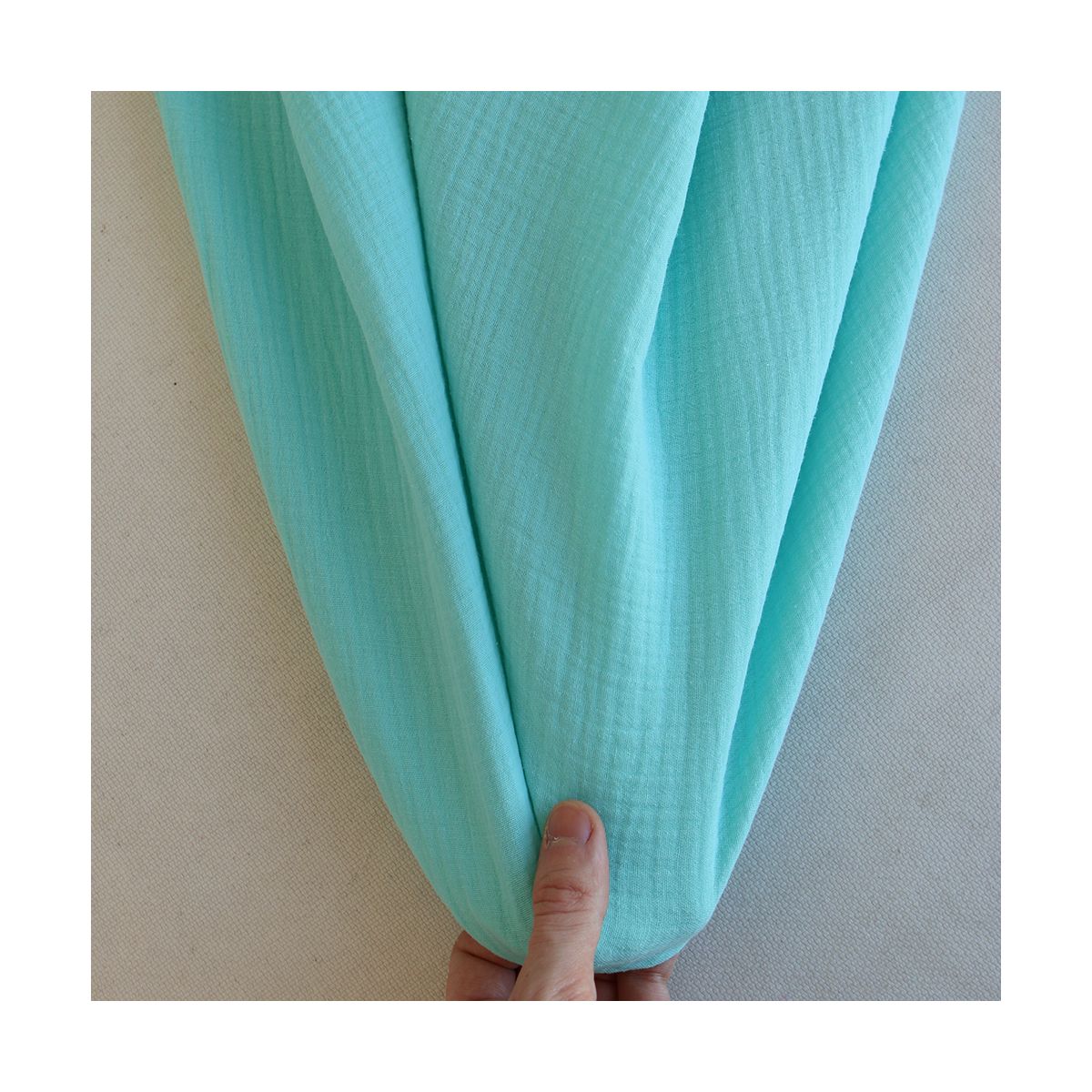 Double gaze de coton BIO unie menthe glaciale Double gaze de coton BIO unie menthe glaciale