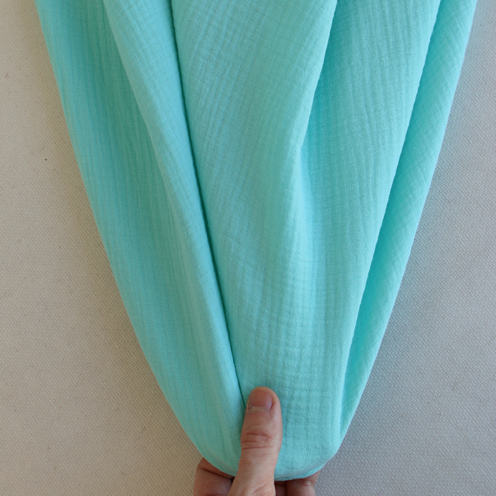 Double gaze de coton BIO unie menthe glaciale