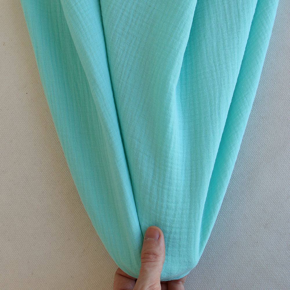 Double gaze de coton BIO unie menthe glaciale