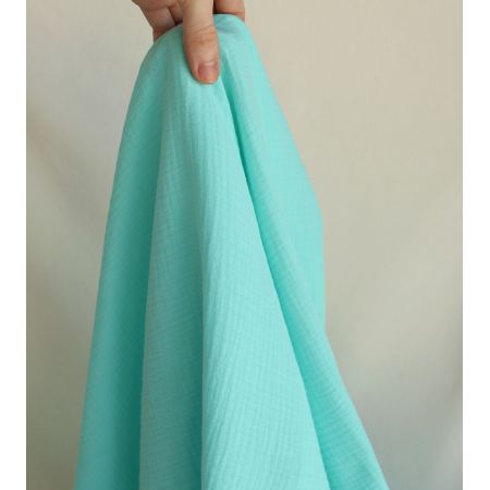 Double gaze de coton BIO unie menthe glaciale Double gaze de coton BIO unie menthe glaciale