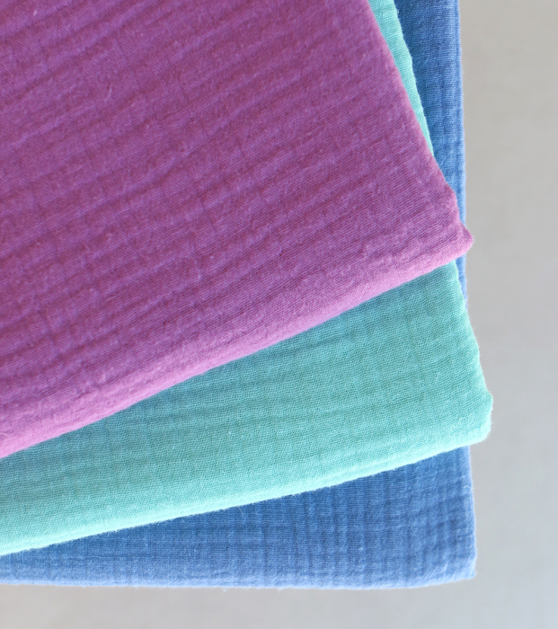 Double gaze de coton BIO unie menthe glaciale