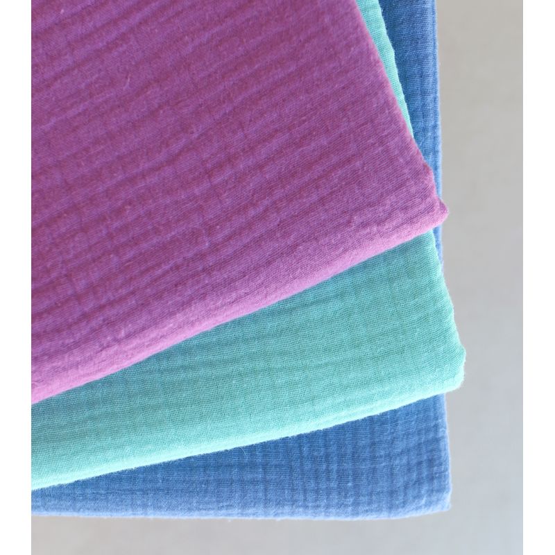 Double gaze de coton BIO unie menthe glaciale