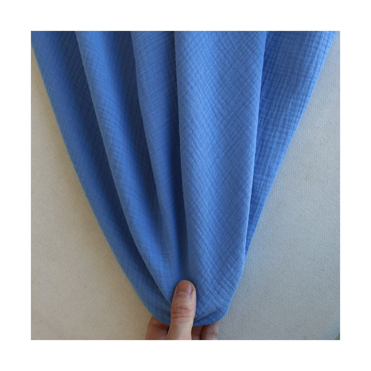 Double gaze de coton BIO unie bleuet Double gaze de coton BIO unie bleuet