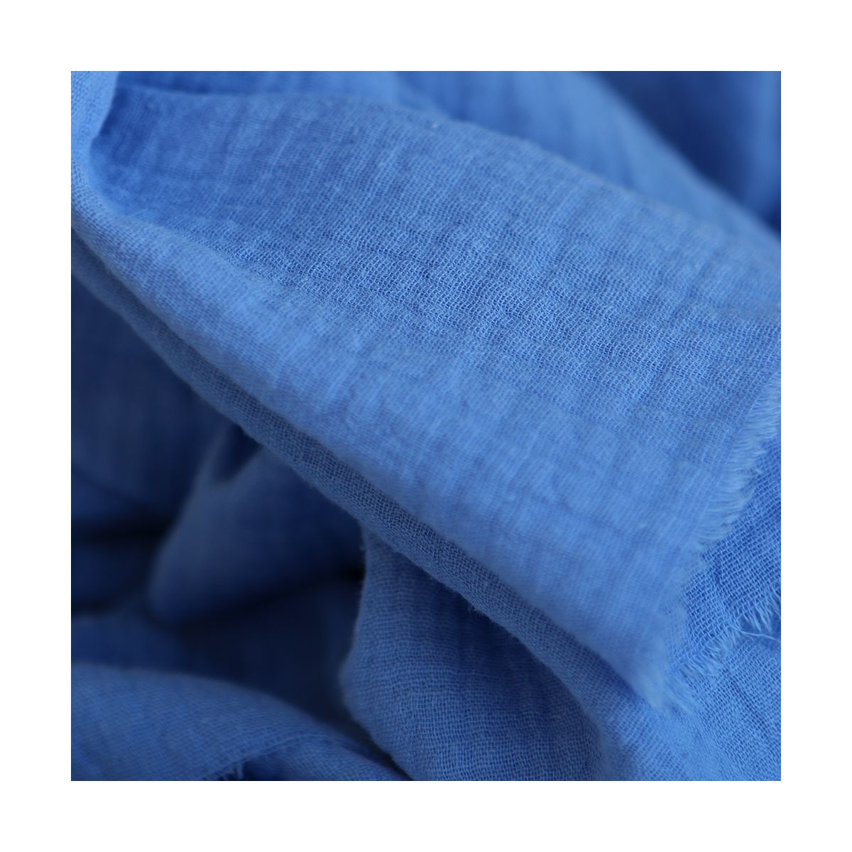 Double gaze de coton BIO unie bleuet Double gaze de coton BIO unie bleuet