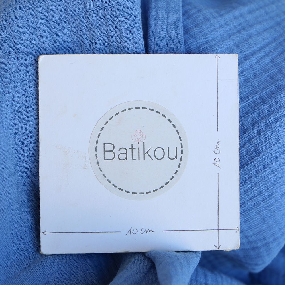 Double gaze de coton BIO unie bleuet