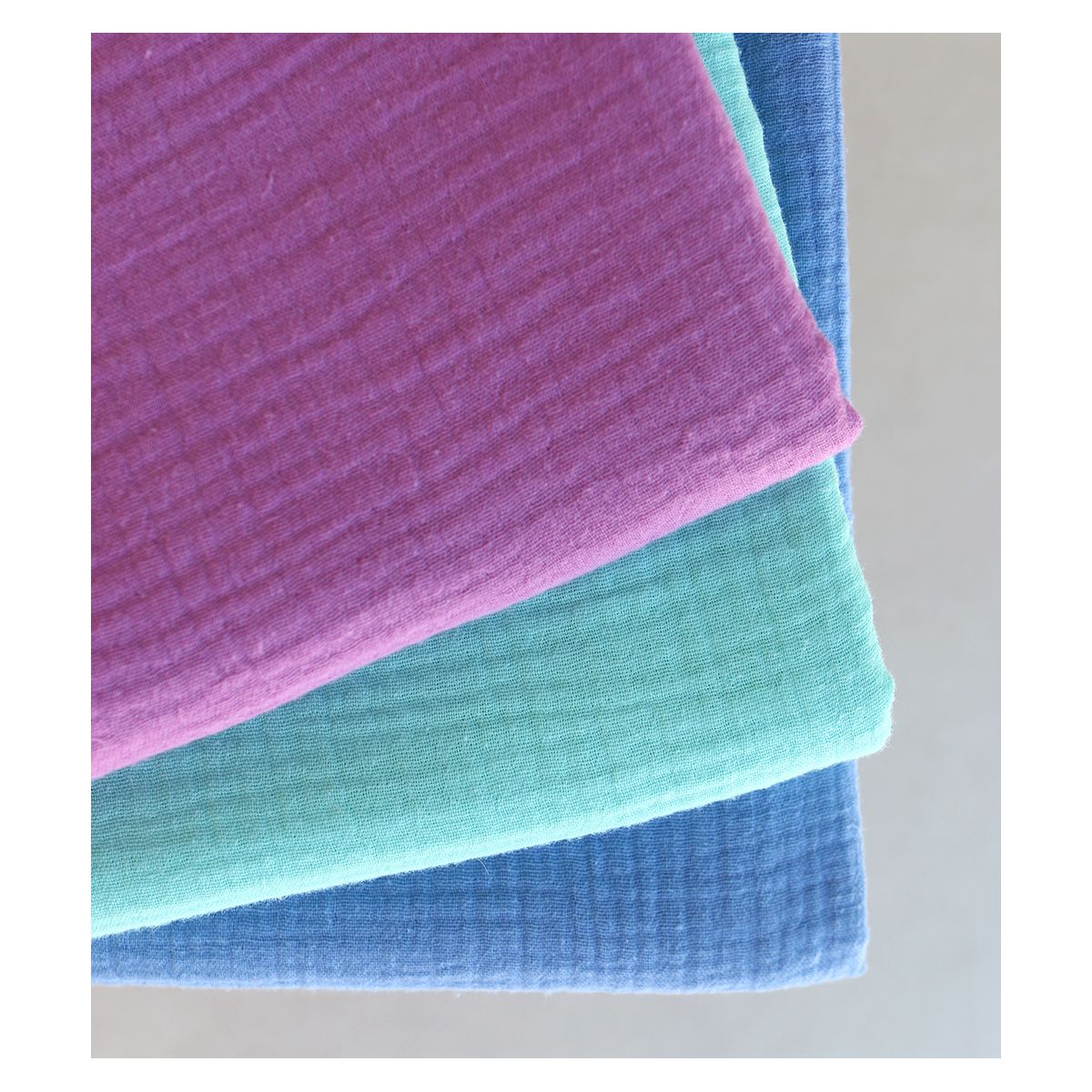 Double gaze de coton BIO unie bleuet Double gaze de coton BIO unie bleuet