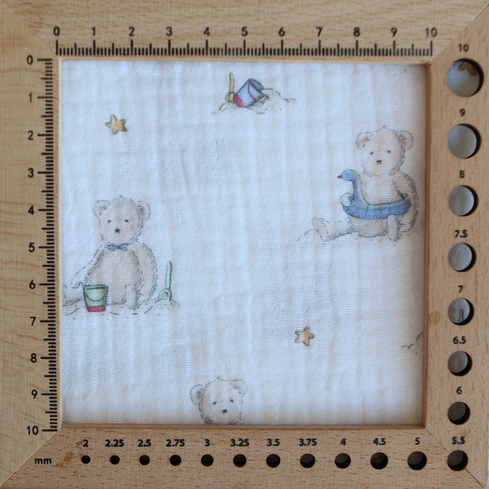 Barry - Double gaze de coton motif ourson à la plage