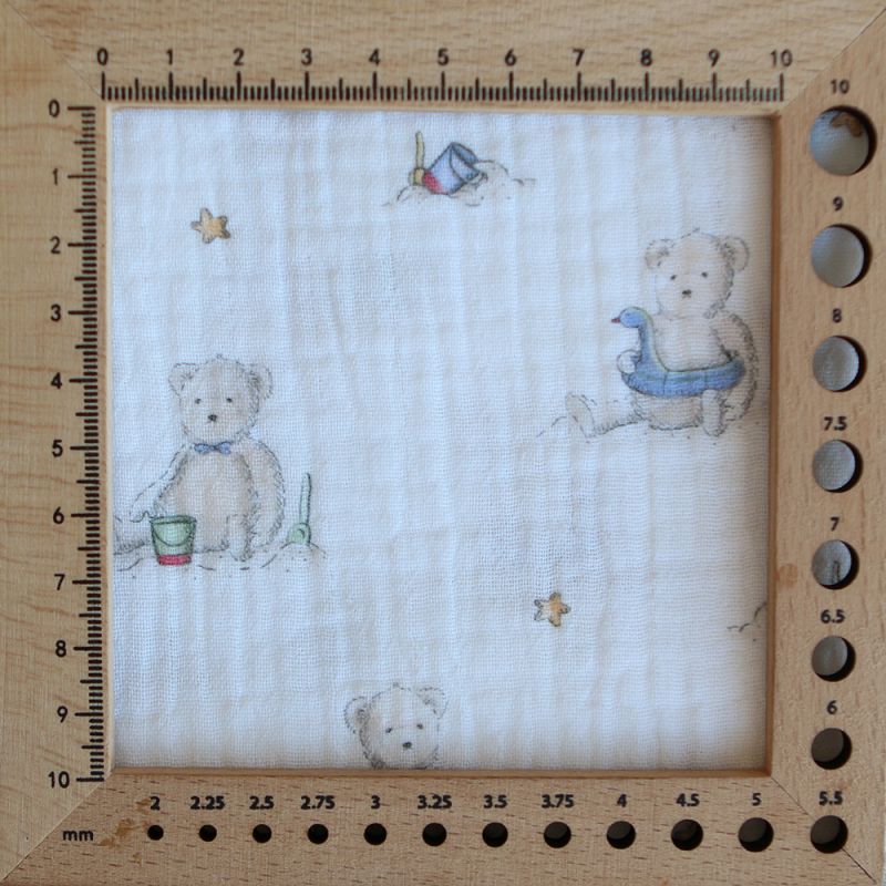 Barry - Double gaze de coton motif ourson à la plage