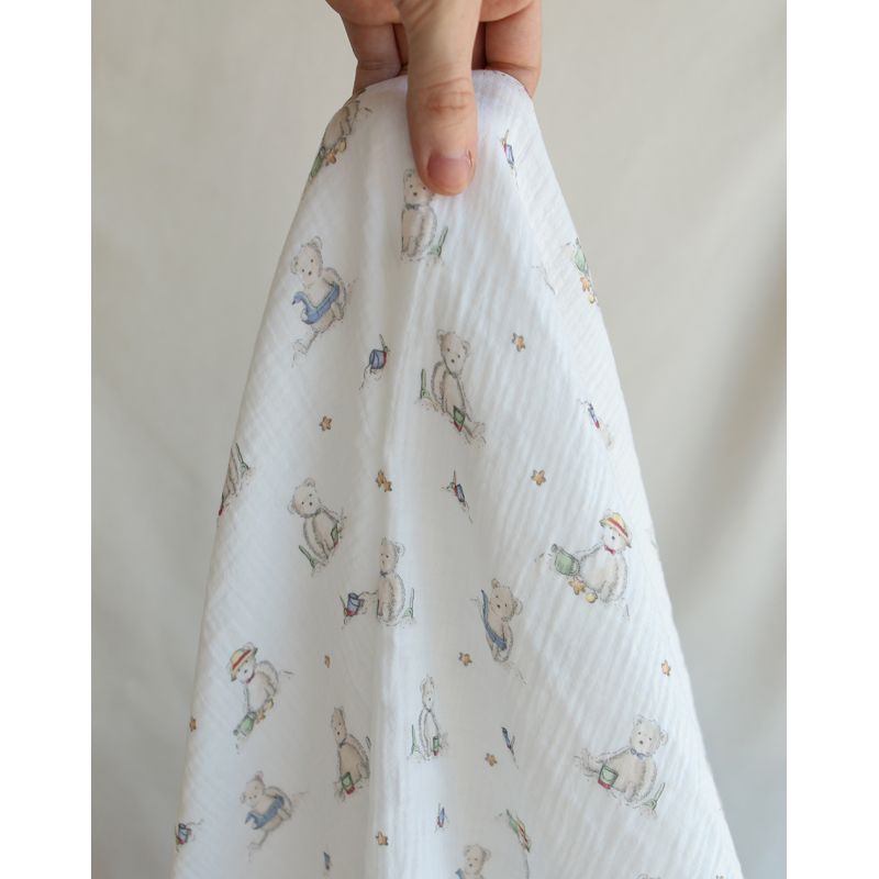 Barry - Double gaze de coton motif ourson à la plage