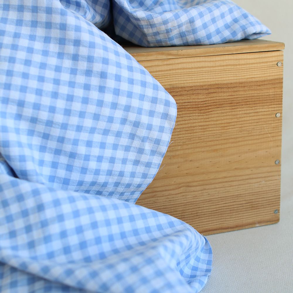 Seersucker / Coton gaufré vichy 6mm bleuet
