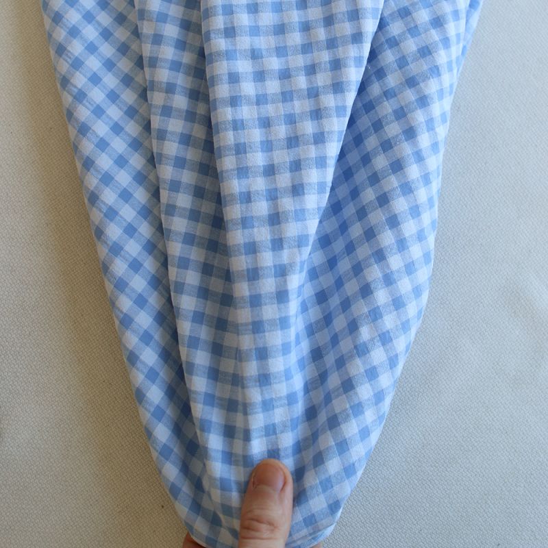 Seersucker / Coton gaufré vichy 6mm bleuet