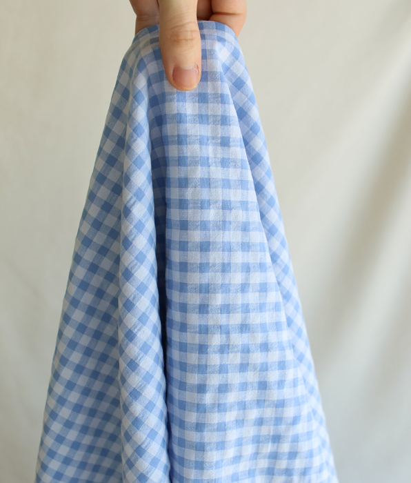 Seersucker / Coton gaufré vichy 6mm bleuet