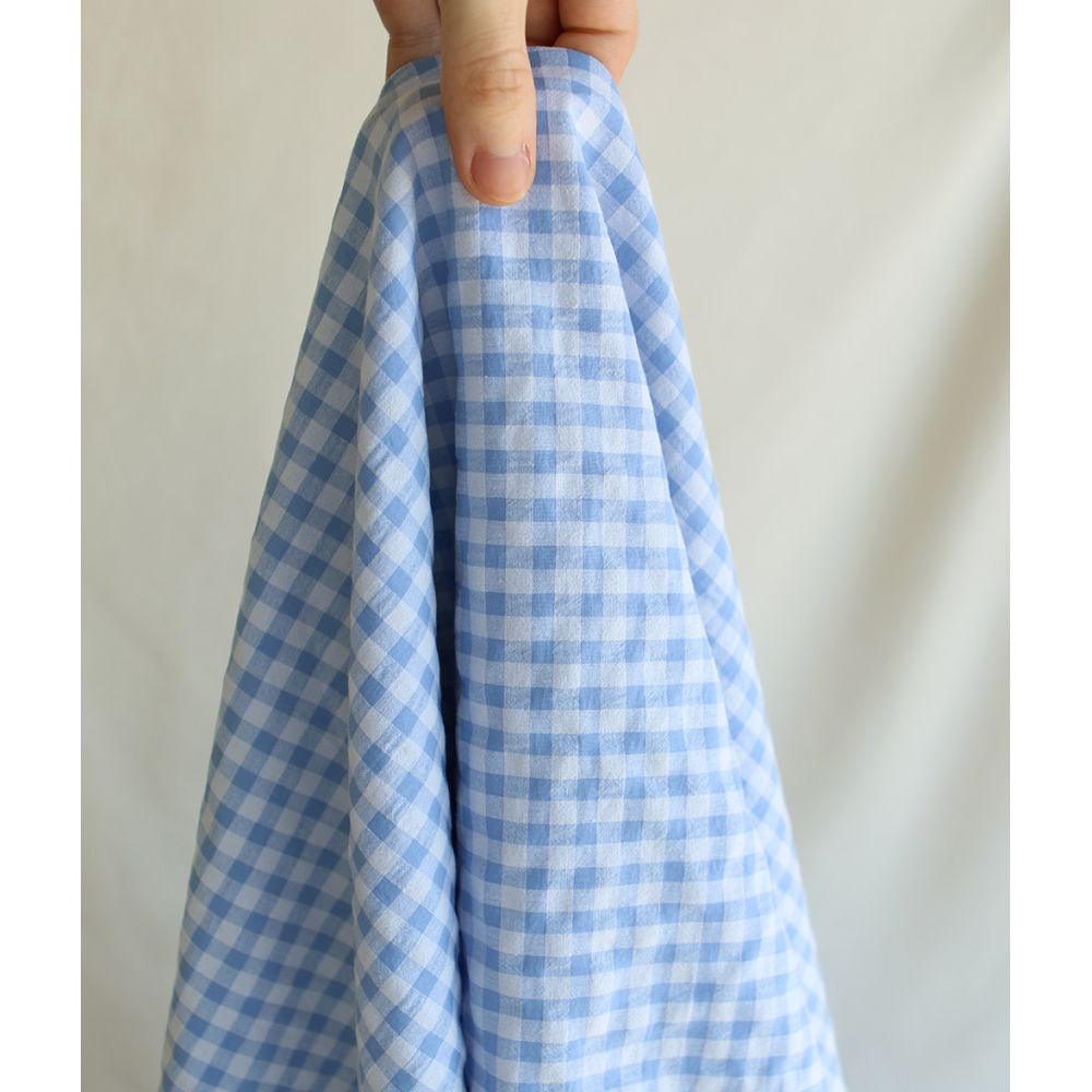 Seersucker / Coton gaufré vichy 6mm bleuet