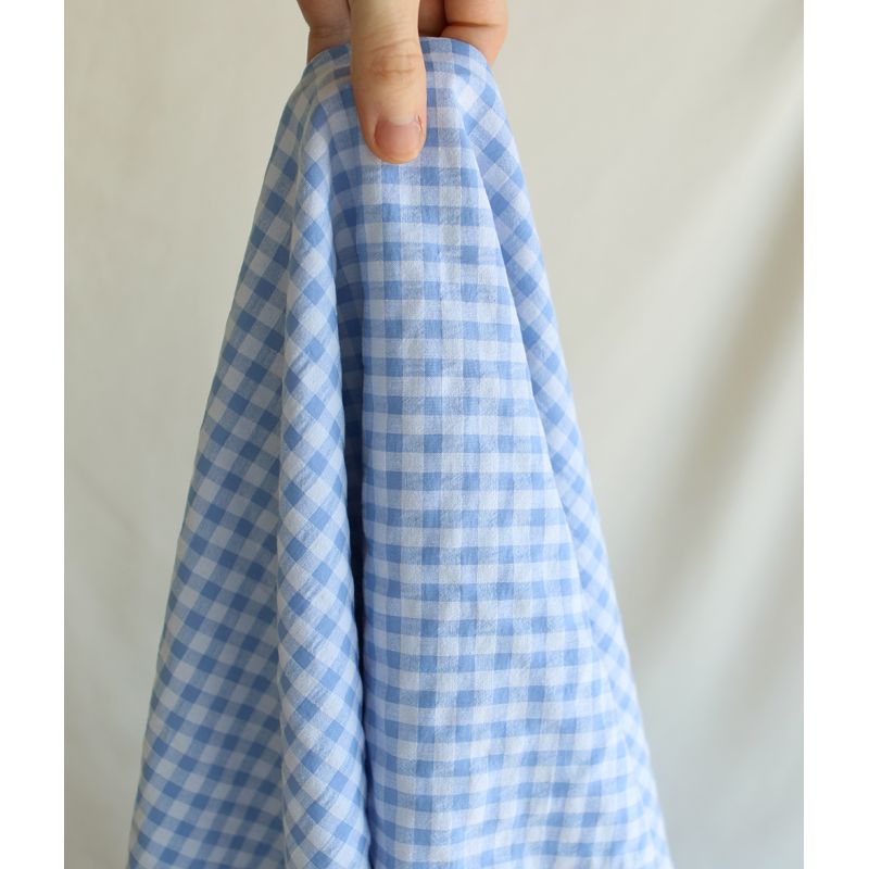 Seersucker / Coton gaufré vichy 6mm bleuet
