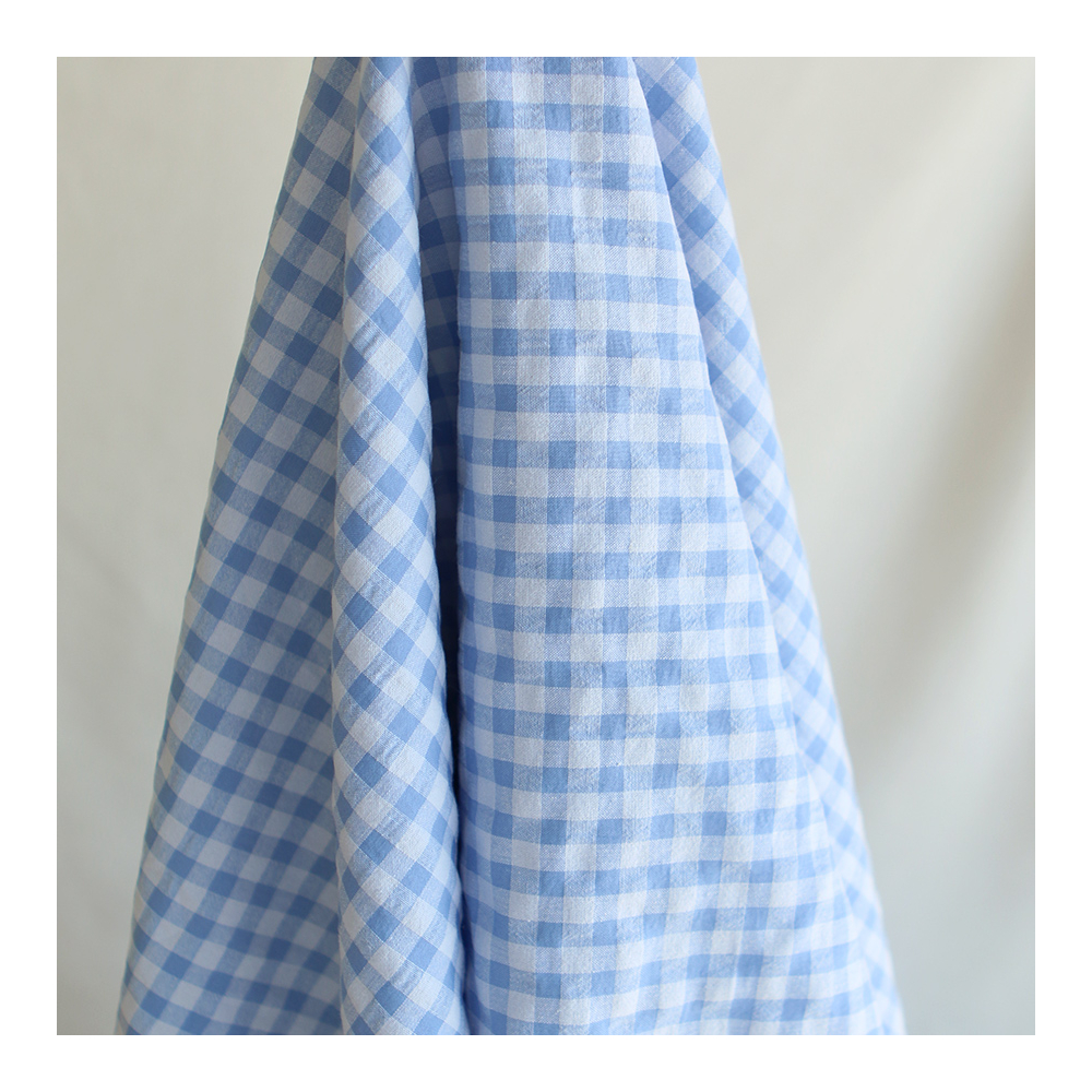Seersucker / Coton gaufré vichy 6mm bleuet
