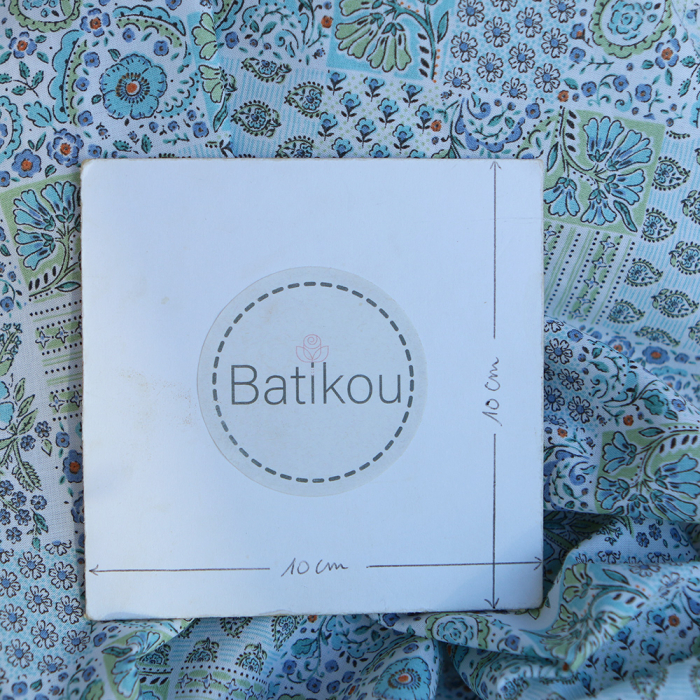 Isabelle - Batiste de coton à imprimé patchwork bleu
