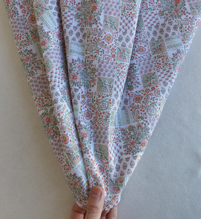 Isabelle - Batiste de coton à imprimé patchwork corail rosé