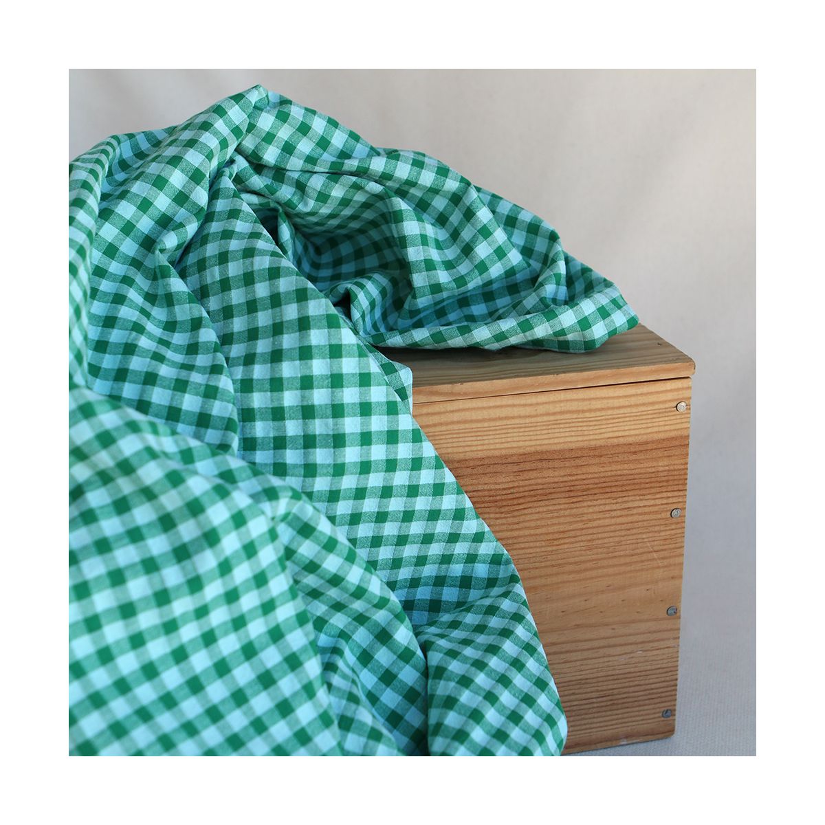 Seersucker / Coton gaufré vichy 6mm diabolo menthe Seersucker / Coton gaufré vichy 6mm diabolo menthe