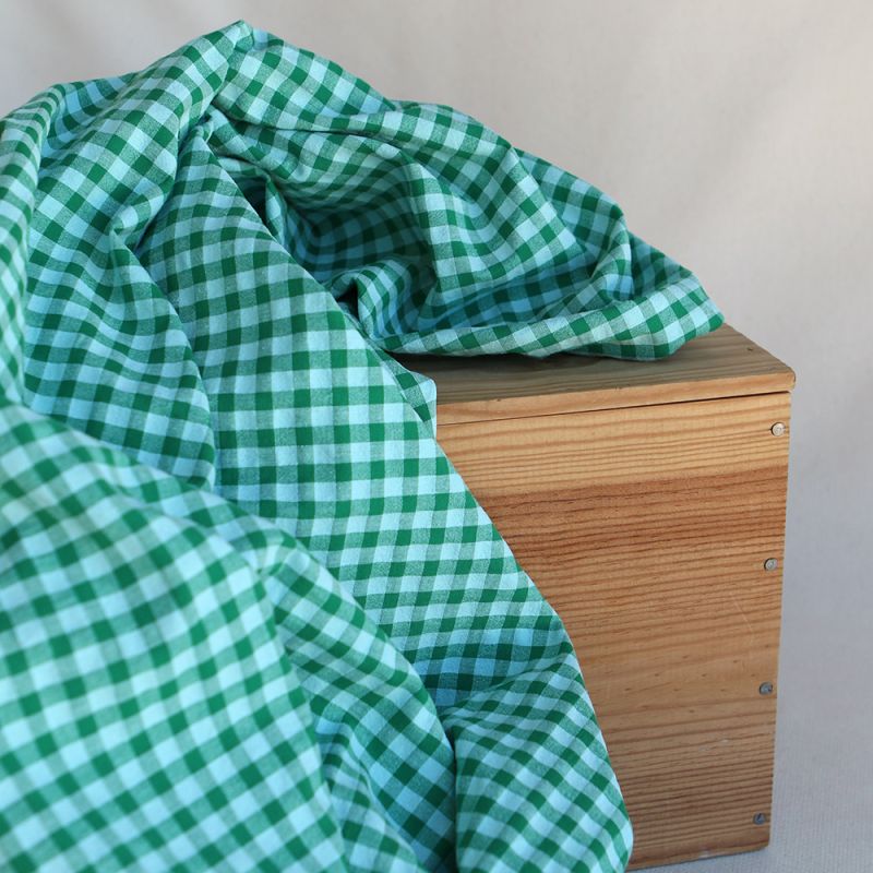 Seersucker / Coton gaufré vichy 6mm diabolo menthe