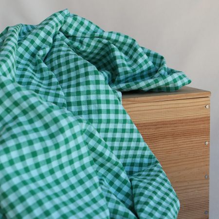 Seersucker / Coton gaufré vichy 6mm diabolo menthe Seersucker / Coton gaufré vichy 6mm diabolo menthe