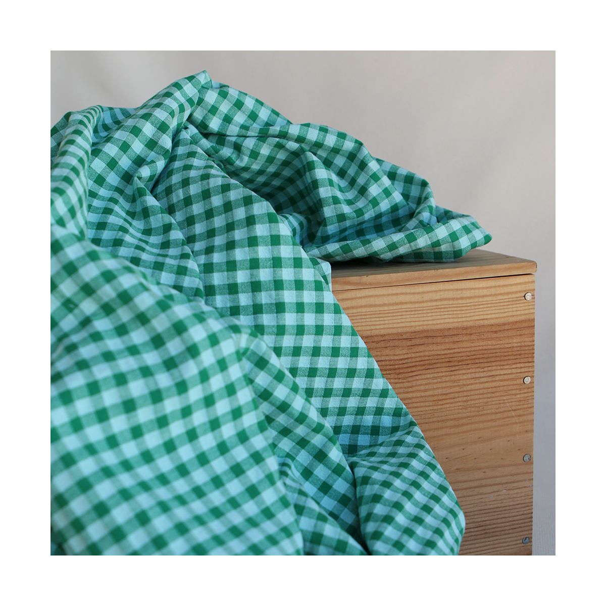 Seersucker / Coton gaufré vichy 6mm diabolo menthe Seersucker / Coton gaufré vichy 6mm diabolo menthe