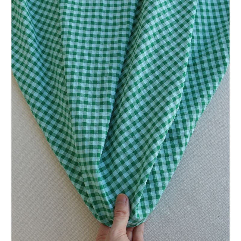 Seersucker / Coton gaufré vichy 6mm diabolo menthe