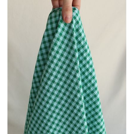 Seersucker / Coton gaufré vichy 6mm diabolo menthe Seersucker / Coton gaufré vichy 6mm diabolo menthe