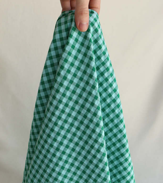 Seersucker / Coton gaufré vichy 6mm diabolo menthe