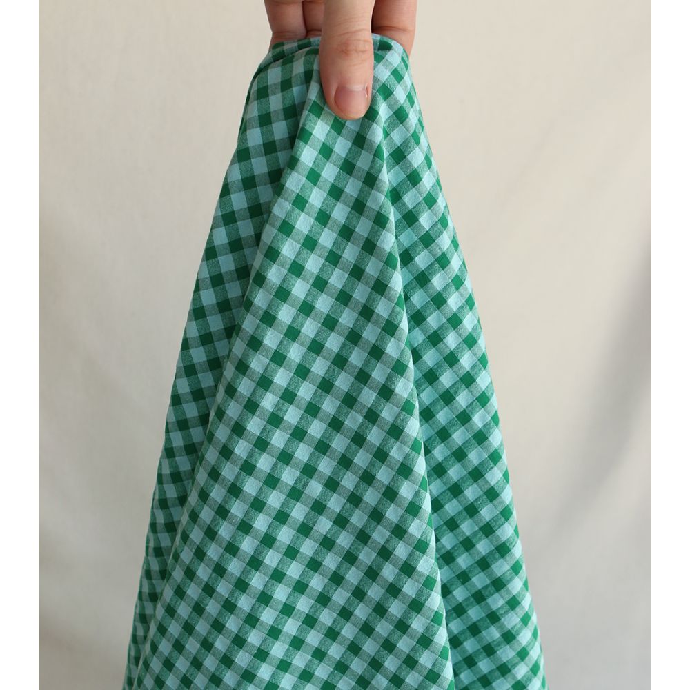 Seersucker / Coton gaufré vichy 6mm diabolo menthe