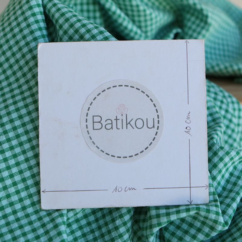 Seersucker / Coton gaufré vichy mini 3mm diabolo menthe