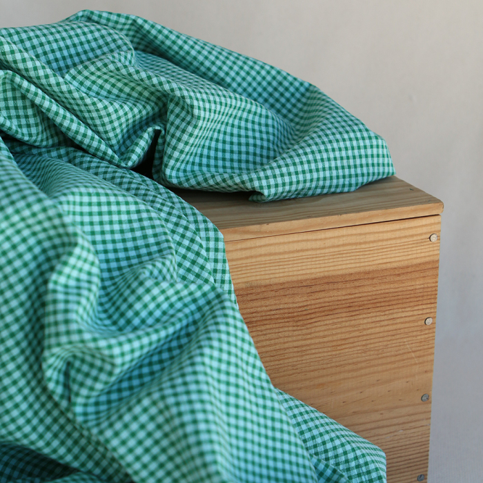 Seersucker / Coton gaufré vichy mini 3mm diabolo menthe