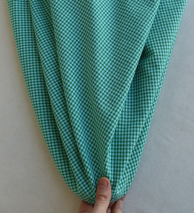 Seersucker / Coton gaufré vichy mini 3mm diabolo menthe