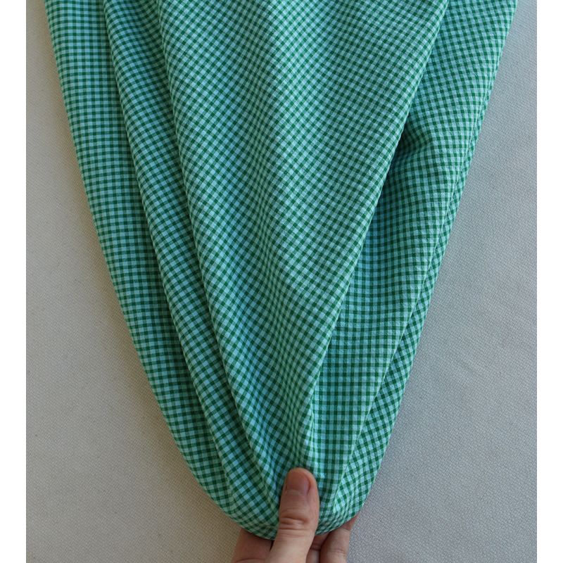 Seersucker / Coton gaufré vichy mini 3mm diabolo menthe