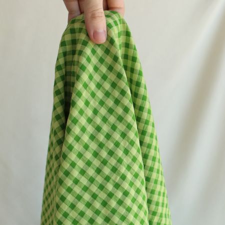 Seersucker / Coton gaufré vichy 6mm matcha Seersucker / Coton gaufré vichy 6mm matcha