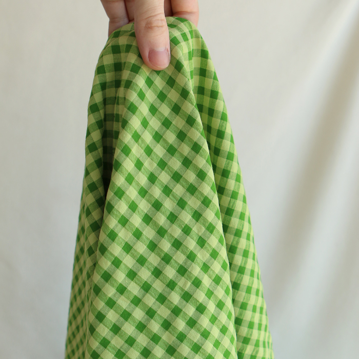 Seersucker / Coton gaufré vichy 6mm matcha